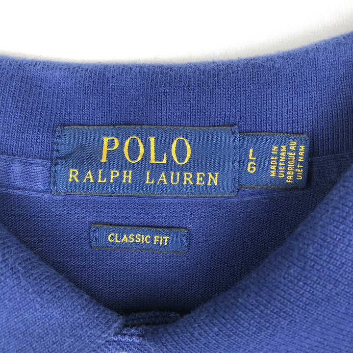 Ralph Lauren POLO RALPH LAUREN CLASSIC FIT short sleeve polo shirt for men size L unclear Navy blue Vintage Second Hand