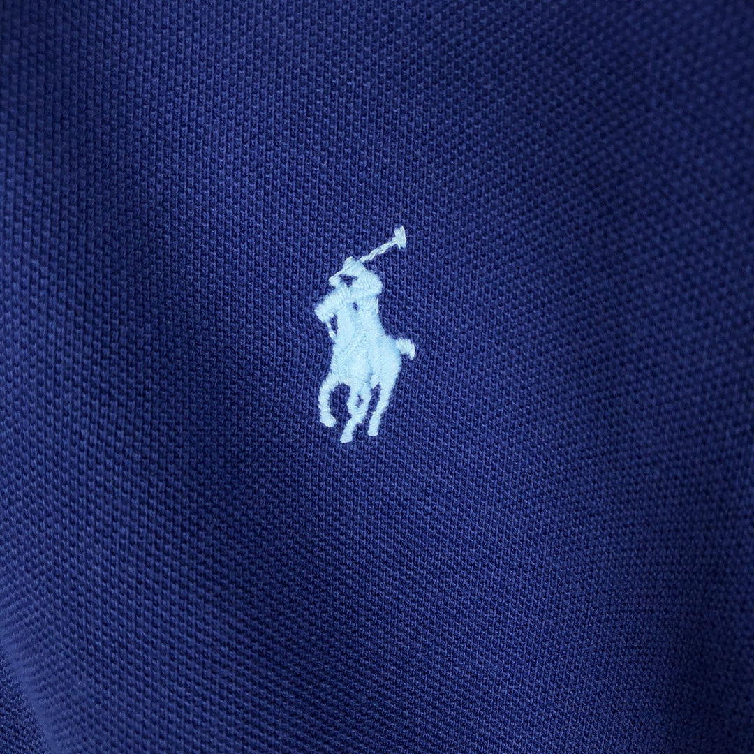 Ralph Lauren POLO RALPH LAUREN CLASSIC FIT short sleeve polo shirt for men size L unclear Navy blue Vintage Second Hand