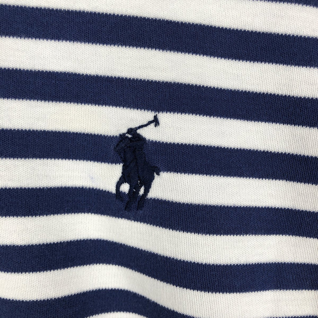 Ralph Lauren POLO RALPH LAUREN CLASSIC FIT short sleeve striped polo shirt men's size L cotton navy blue type Vintage Second Hand