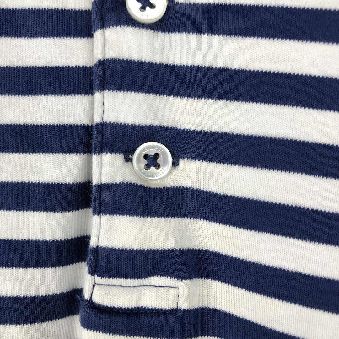 Ralph Lauren POLO RALPH LAUREN CLASSIC FIT short sleeve striped polo shirt men's size L cotton navy blue type Vintage Second Hand