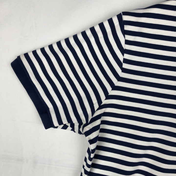 Ralph Lauren POLO RALPH LAUREN CLASSIC FIT short sleeve striped polo shirt men's size L cotton navy blue type Vintage Second Hand