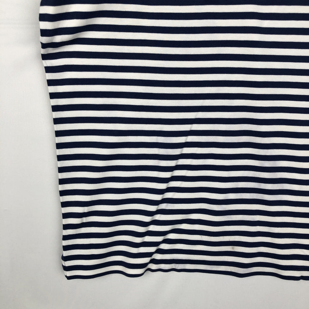 Ralph Lauren POLO RALPH LAUREN CLASSIC FIT short sleeve striped polo shirt men's size L cotton navy blue type Vintage Second Hand
