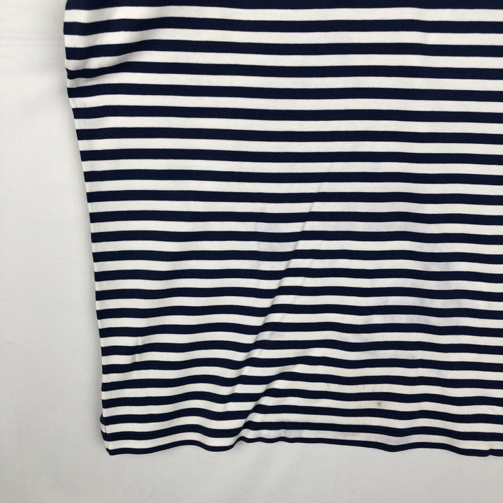 Ralph Lauren POLO RALPH LAUREN CLASSIC FIT short sleeve striped polo shirt men's size L cotton navy blue type Vintage Second Hand