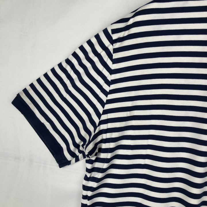 Ralph Lauren POLO RALPH LAUREN CLASSIC FIT short sleeve striped polo shirt men's size L cotton navy blue type Vintage Second Hand