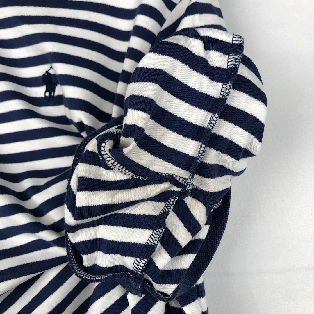 Ralph Lauren POLO RALPH LAUREN CLASSIC FIT short sleeve striped polo shirt men's size L cotton navy blue type Vintage Second Hand