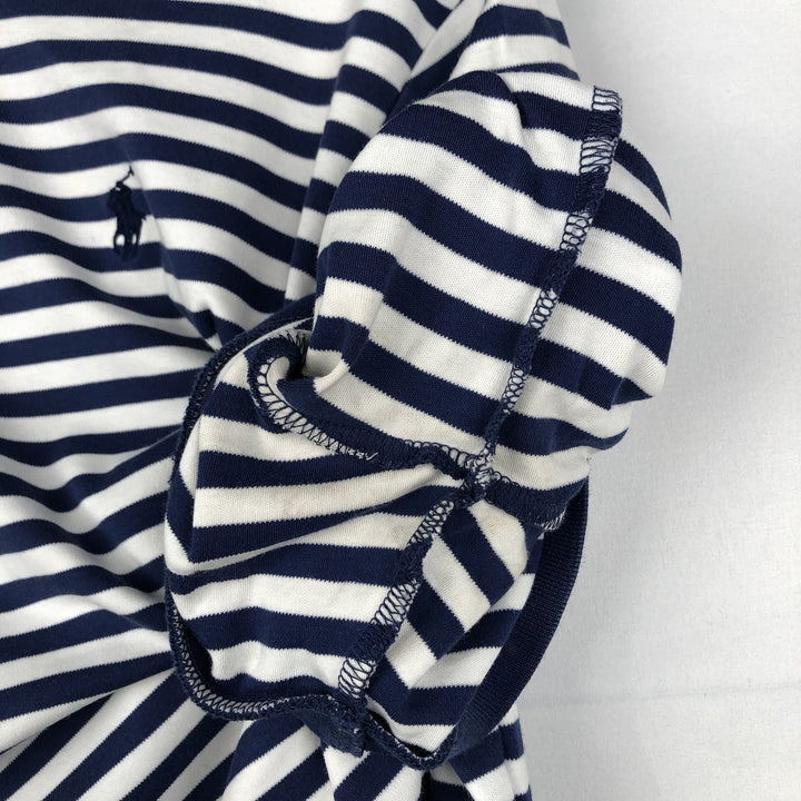 Ralph Lauren POLO RALPH LAUREN CLASSIC FIT short sleeve striped polo shirt men's size L cotton navy blue type Vintage Second Hand