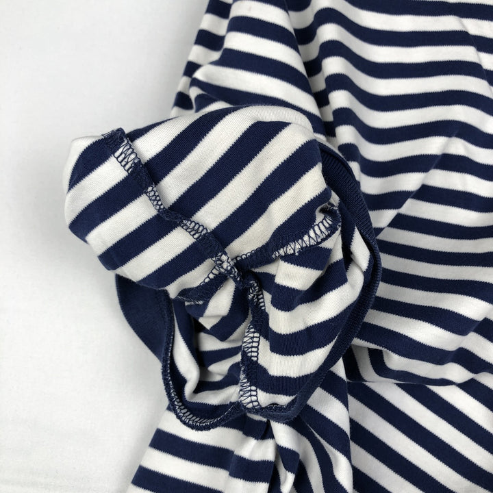 Ralph Lauren POLO RALPH LAUREN CLASSIC FIT short sleeve striped polo shirt men's size L cotton navy blue type Vintage Second Hand