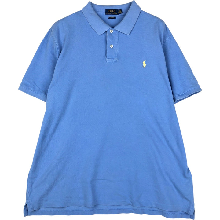 Ralph Lauren POLO RALPH LAUREN CLASSIC FIT short sleeve polo shirt men's XL equivalent cotton Blue type light blue Vintage Second Hand
