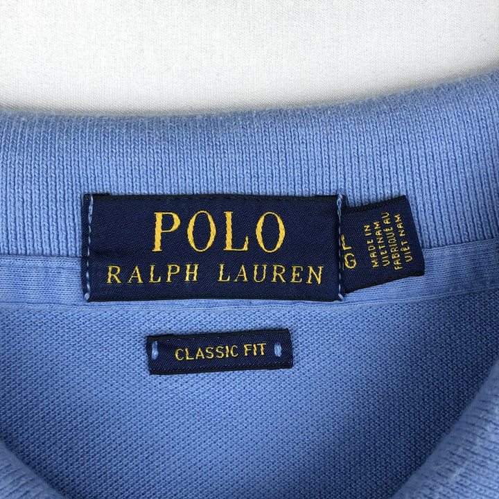 Ralph Lauren POLO RALPH LAUREN CLASSIC FIT short sleeve polo shirt men's XL equivalent cotton Blue type light blue Vintage Second Hand