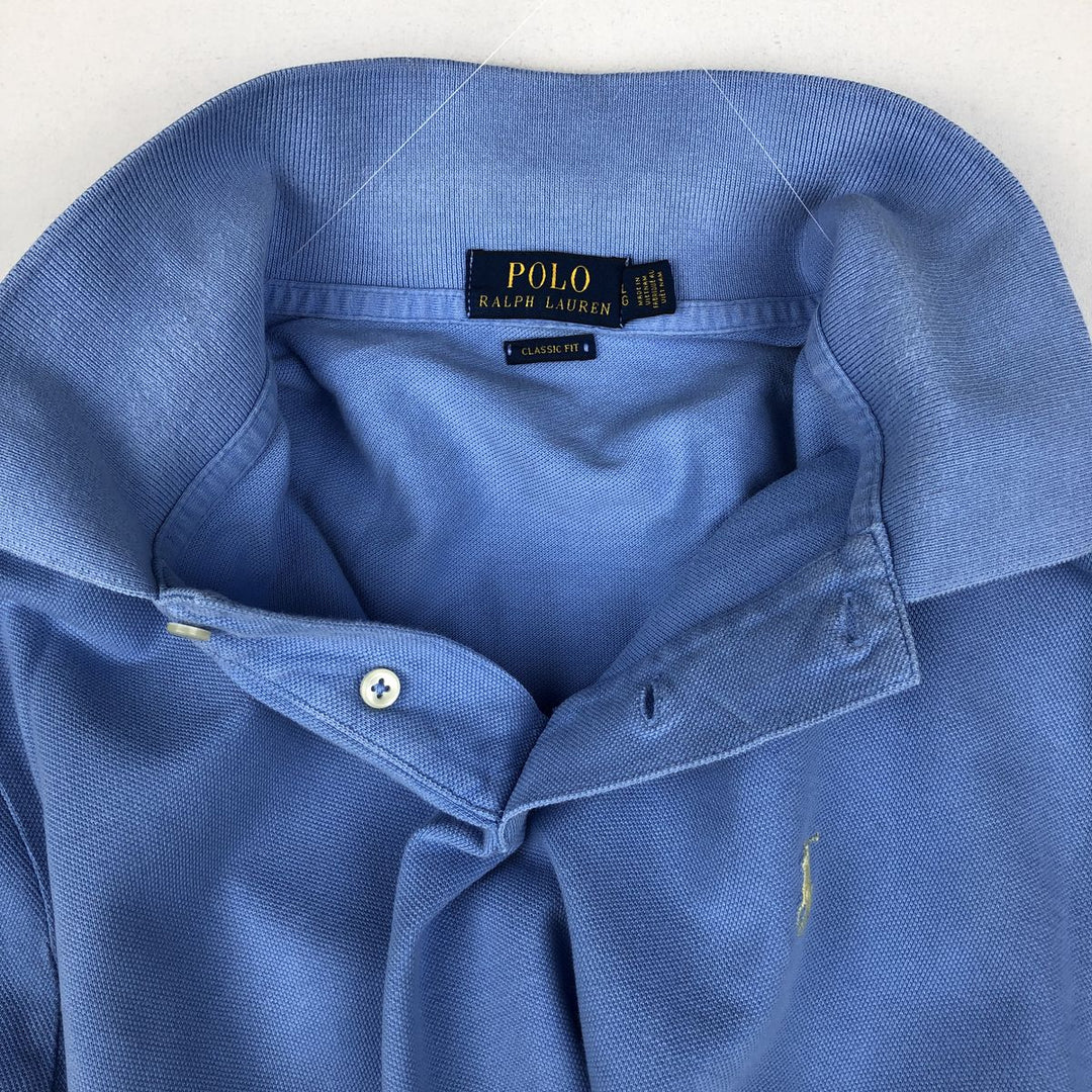 Ralph Lauren POLO RALPH LAUREN CLASSIC FIT short sleeve polo shirt men's XL equivalent cotton Blue type light blue Vintage Second Hand
