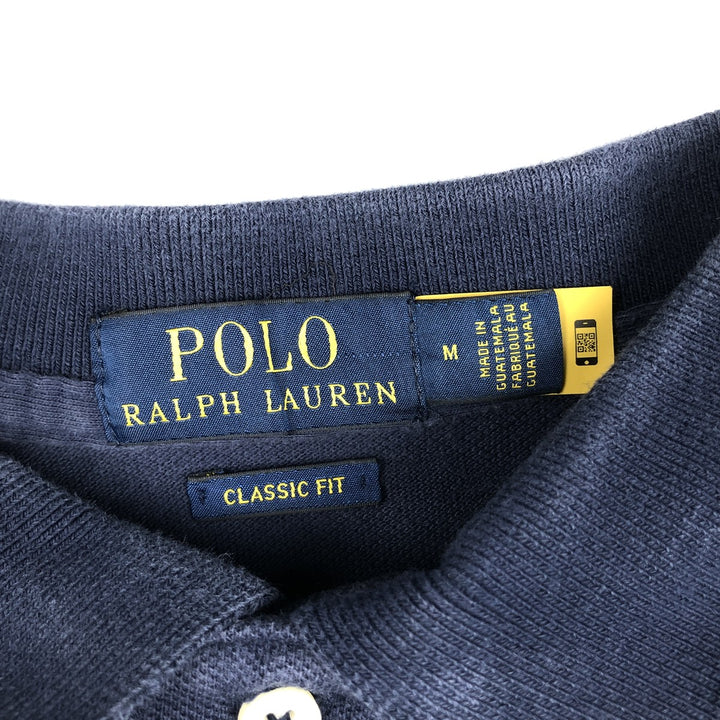 Ralph Lauren POLO RALPH LAUREN CLASSIC FIT short sleeve polo shirt, men's size M cotton navy blue type Vintage Second Hand