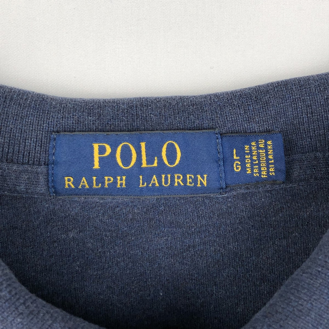 Ralph Lauren POLO RALPH LAUREN short sleeve polo shirt men's size L cotton navy blue type Vintage Second Hand