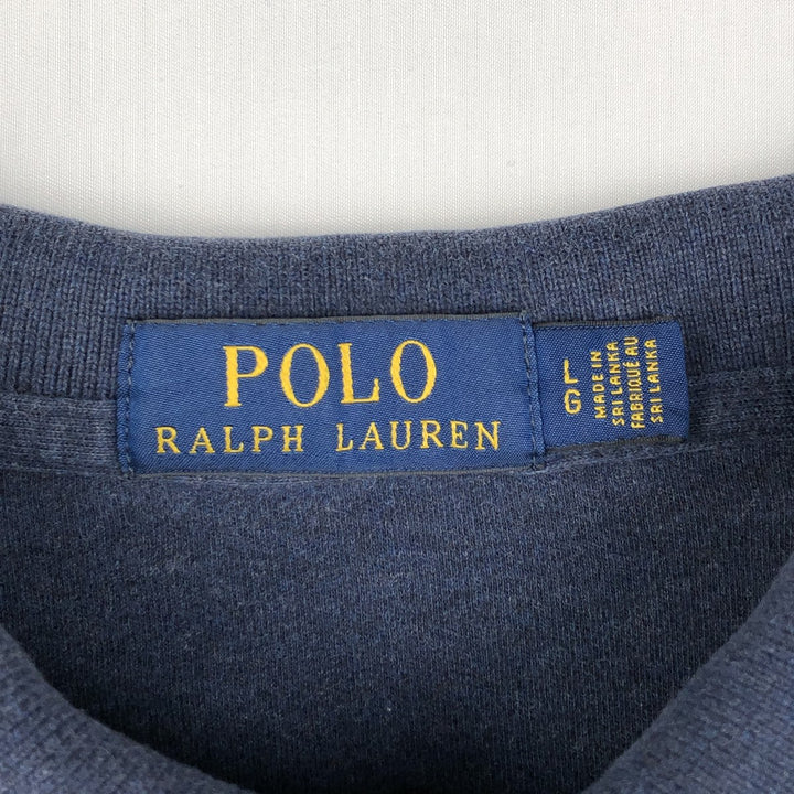 Ralph Lauren POLO RALPH LAUREN short sleeve polo shirt men's size L cotton navy blue type Vintage Second Hand
