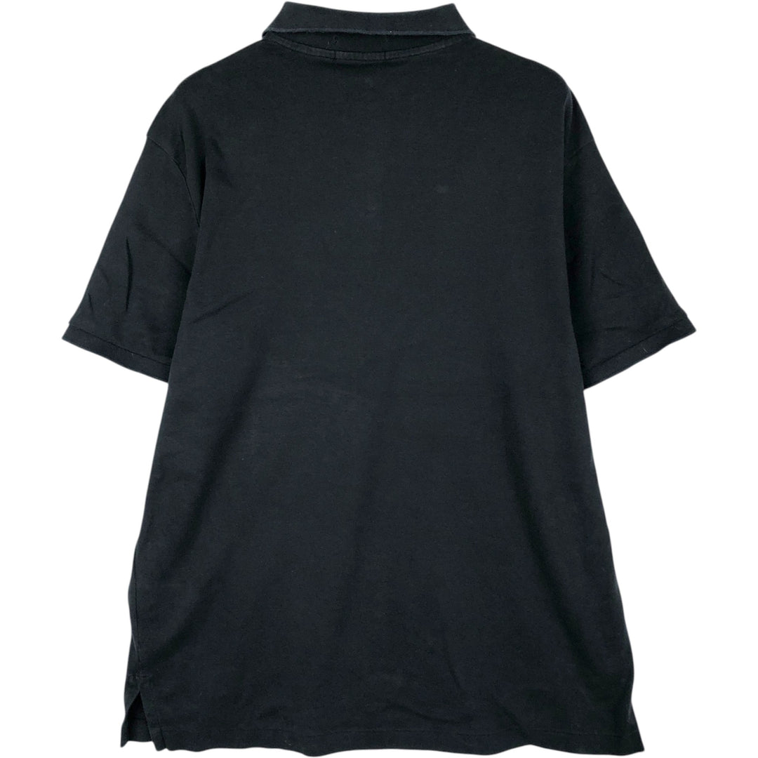 Ralph Lauren POLO RALPH LAUREN CUSTOM SLIM FIT short sleeve polo shirt, men's size L cotton black type Vintage Second Hand