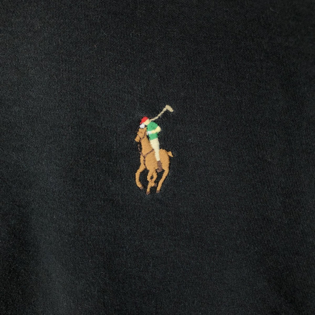 Ralph Lauren POLO RALPH LAUREN CUSTOM SLIM FIT short sleeve polo shirt, men's size L cotton black type Vintage Second Hand