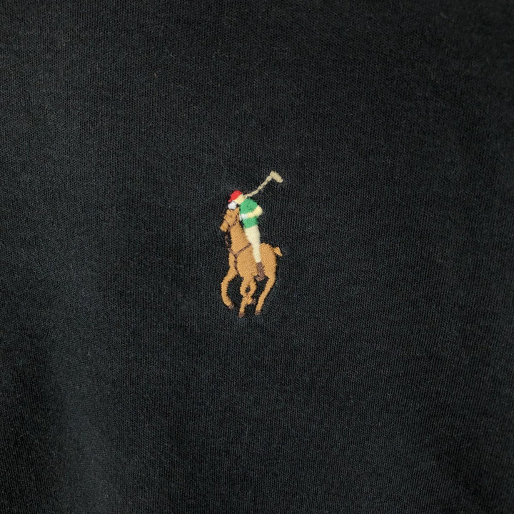 Ralph Lauren POLO RALPH LAUREN CUSTOM SLIM FIT short sleeve polo shirt, men's size L cotton black type Vintage Second Hand
