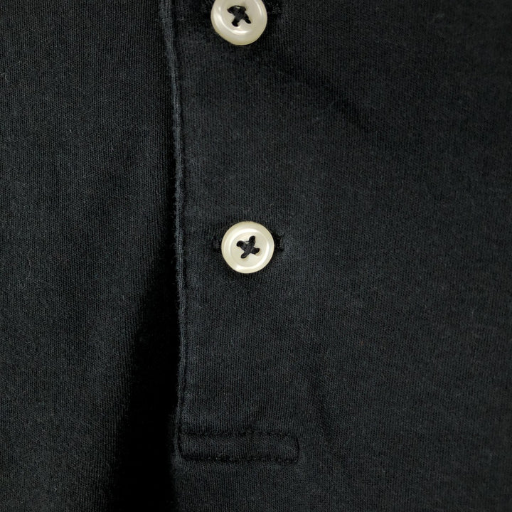Ralph Lauren POLO RALPH LAUREN CUSTOM SLIM FIT short sleeve polo shirt, men's size L cotton black type Vintage Second Hand