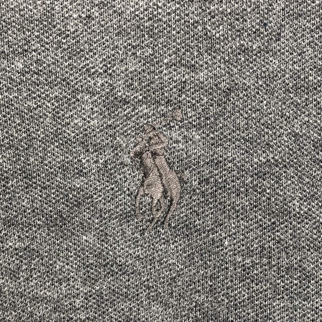 Ralph Lauren POLO RALPH LAUREN CUSTOM SLIM FIT short sleeve polo shirt, men's size L cotton gray type Vintage Second Hand