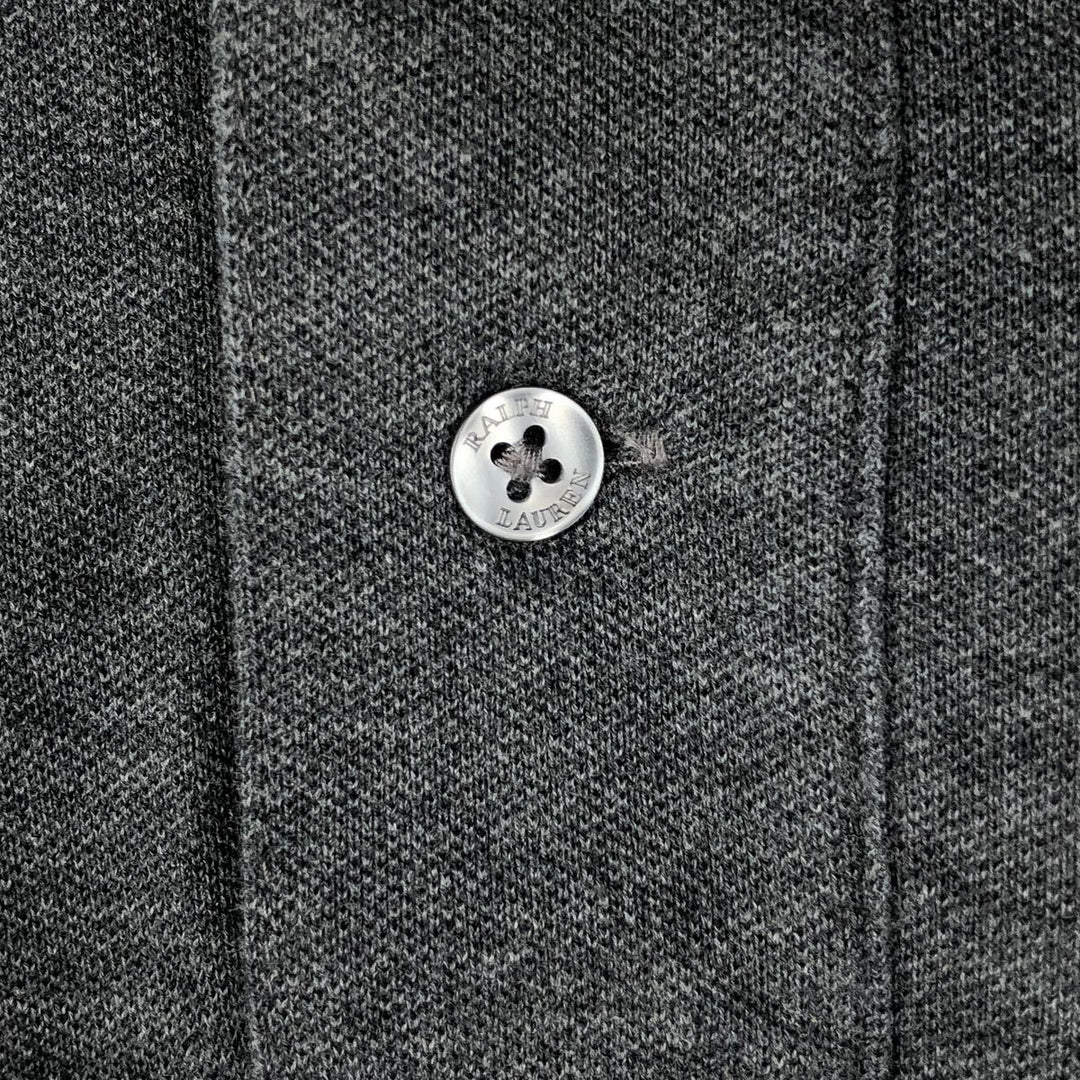 Ralph Lauren POLO RALPH LAUREN CUSTOM SLIM FIT short sleeve polo shirt, men's size L cotton gray type Vintage Second Hand