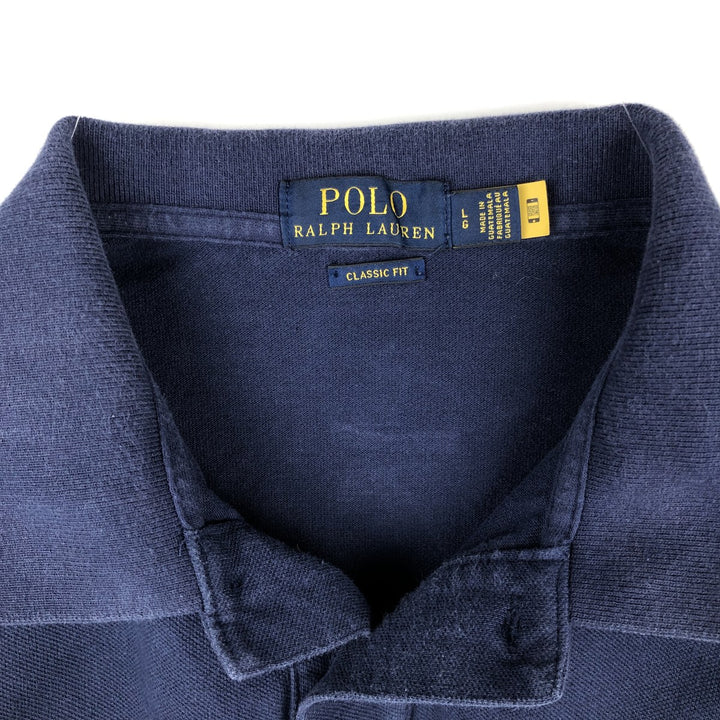 Ralph Lauren POLO RALPH LAUREN CLASSIC FIT short sleeve polo shirt for men size L cotton navy blue type Vintage Second Hand