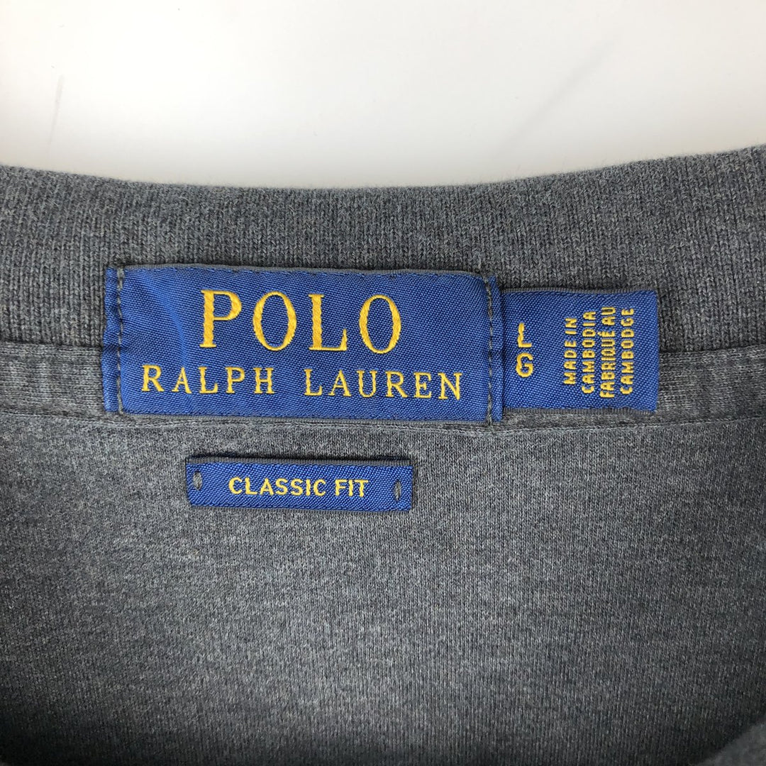 Ralph Lauren POLO RALPH LAUREN CLASSIC FIT short sleeve polo shirt for men size L cotton gray type Vintage Second Hand