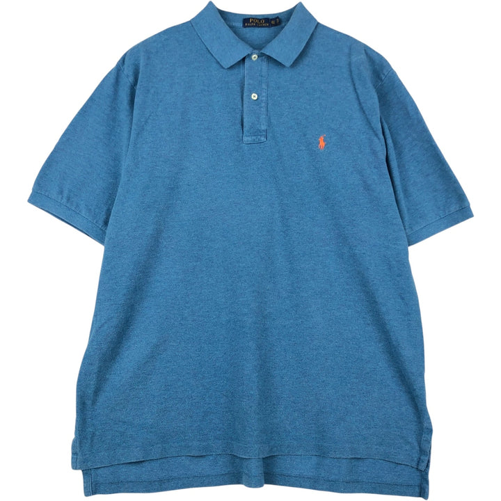 Ralph Lauren POLO RALPH LAUREN short sleeve polo shirt men's XL equivalent cotton Blue type light blue Vintage Second Hand