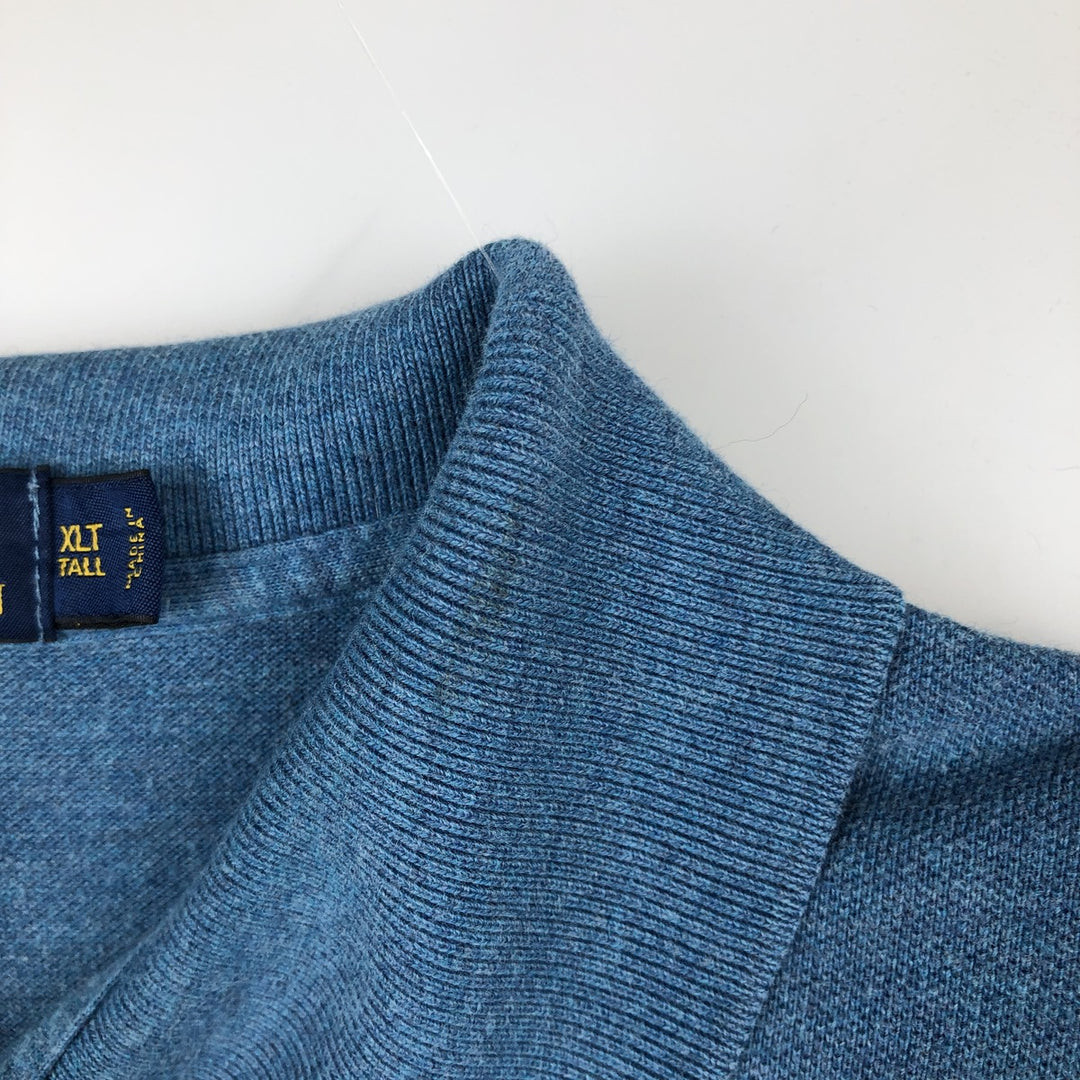 Ralph Lauren POLO RALPH LAUREN short sleeve polo shirt men's XL equivalent cotton Blue type light blue Vintage Second Hand