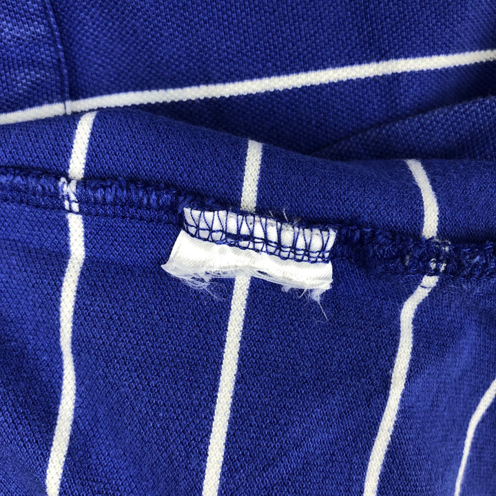 Ralph Lauren POLO RALPH LAUREN Short Sleeve Striped Polo Shirt Men's Size L cotton Purple type blue-purple Vintage Second Hand