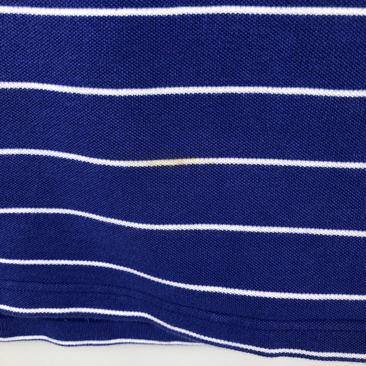 Ralph Lauren POLO RALPH LAUREN Short Sleeve Striped Polo Shirt Men's Size L cotton Purple type blue-purple Vintage Second Hand