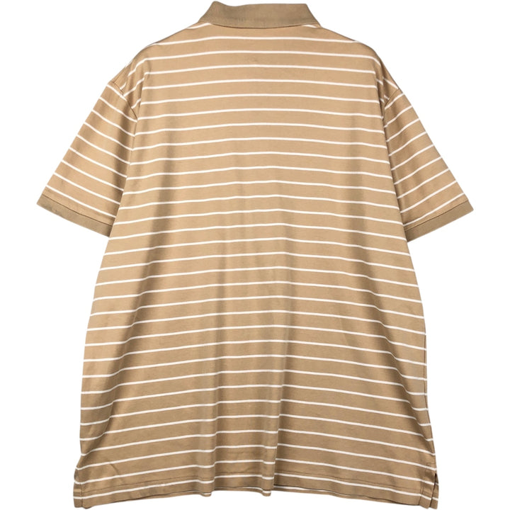 Ralph Lauren POLO RALPH LAUREN CLASSIC FIT short sleeve striped polo shirt men's XL equivalent cotton Beige type Vintage Second Hand