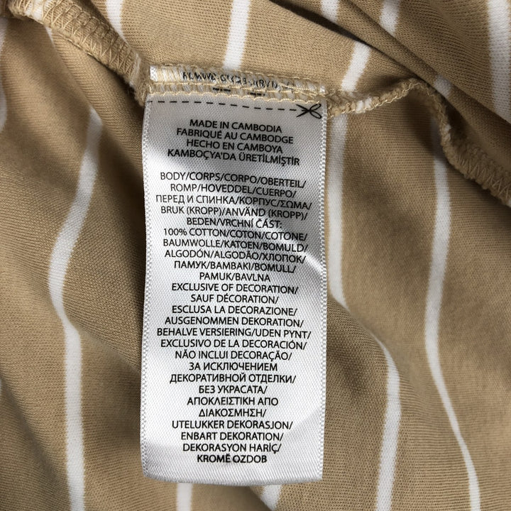 Ralph Lauren POLO RALPH LAUREN CLASSIC FIT short sleeve striped polo shirt men's XL equivalent cotton Beige type Vintage Second Hand