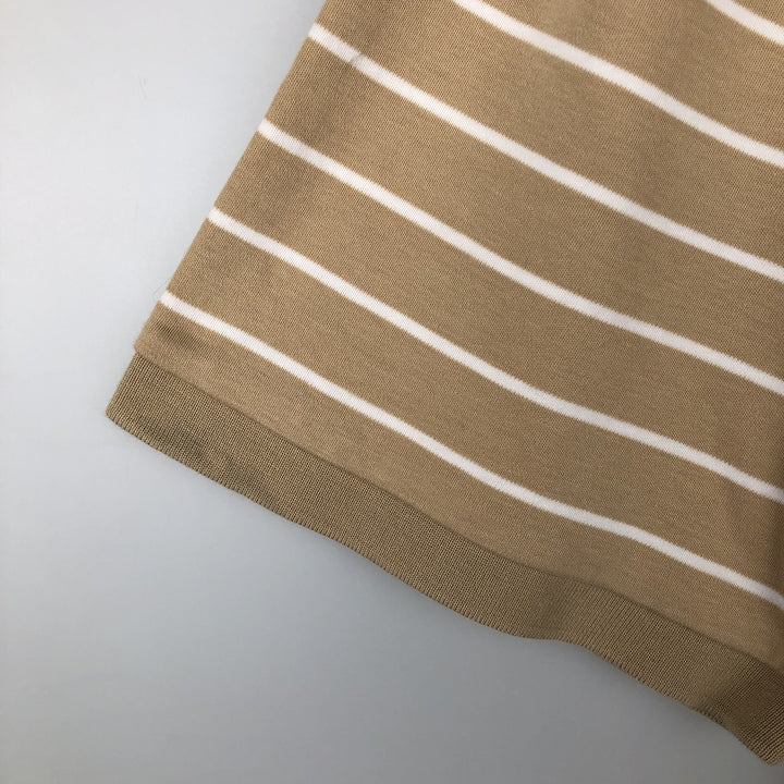 Ralph Lauren POLO RALPH LAUREN CLASSIC FIT short sleeve striped polo shirt men's XL equivalent cotton Beige type Vintage Second Hand