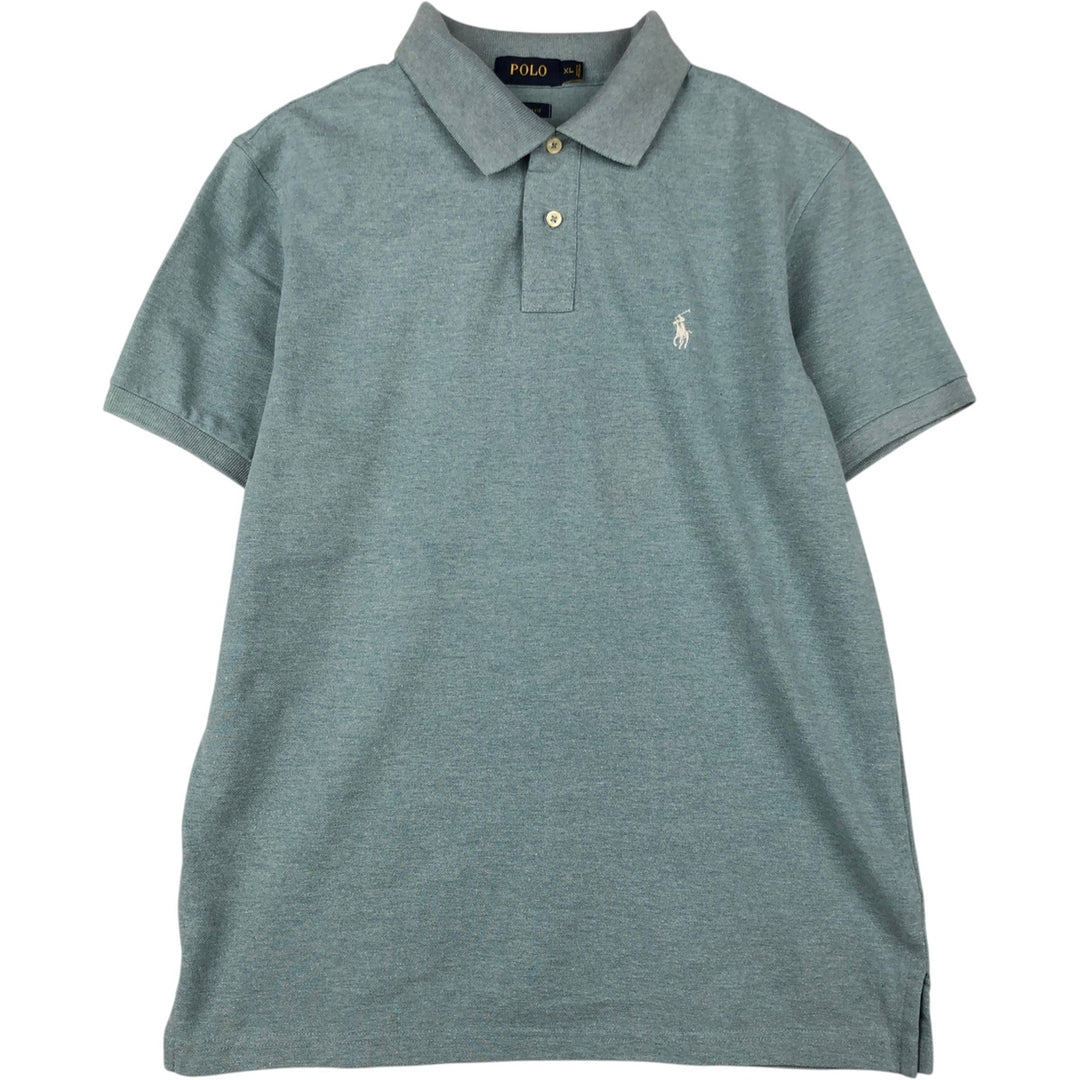 Ralph Lauren CUSTOM FIT short sleeve polo shirt, men's XL size unclear Mint green Vintage Second Hand