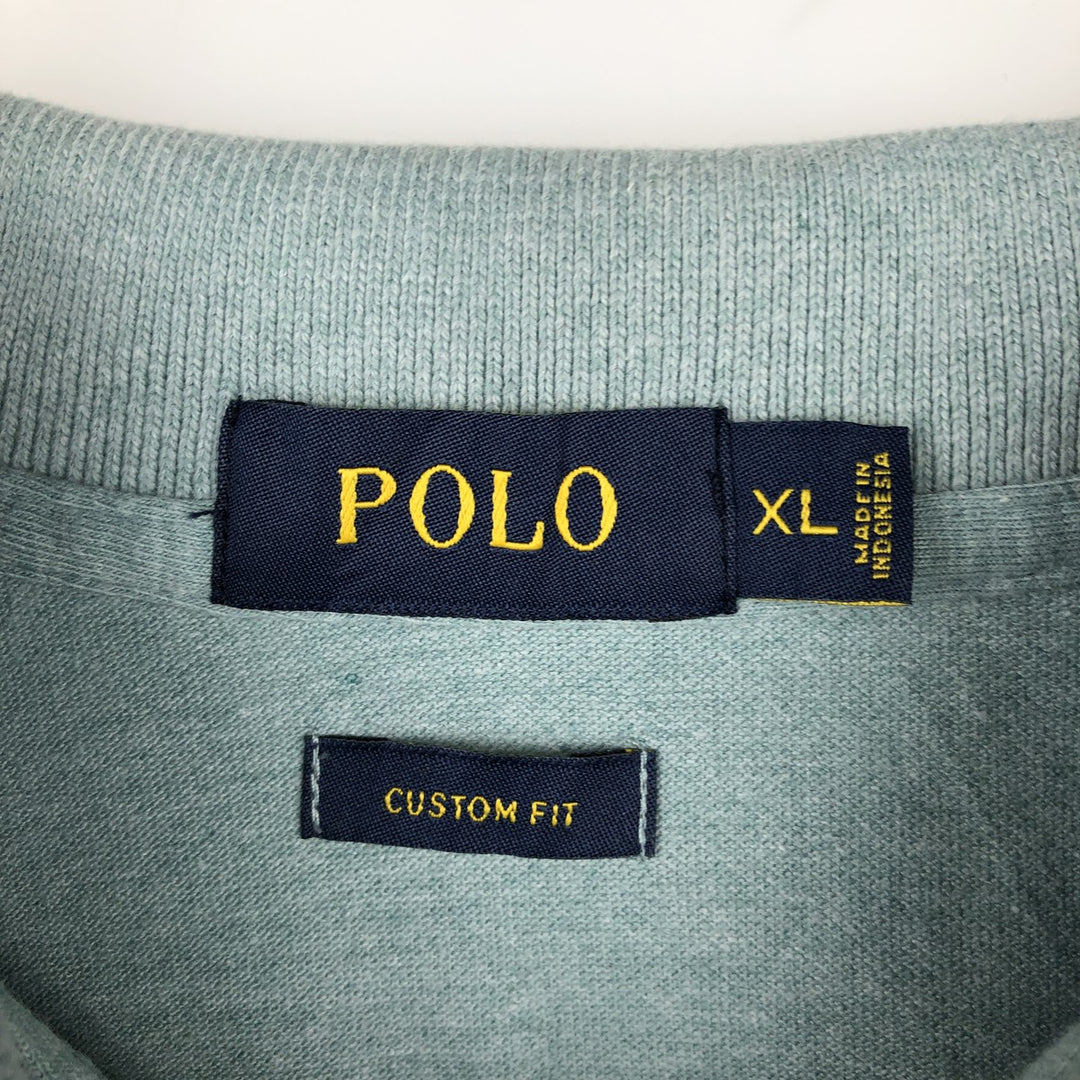 Ralph Lauren CUSTOM FIT short sleeve polo shirt, men's XL size unclear Mint green Vintage Second Hand