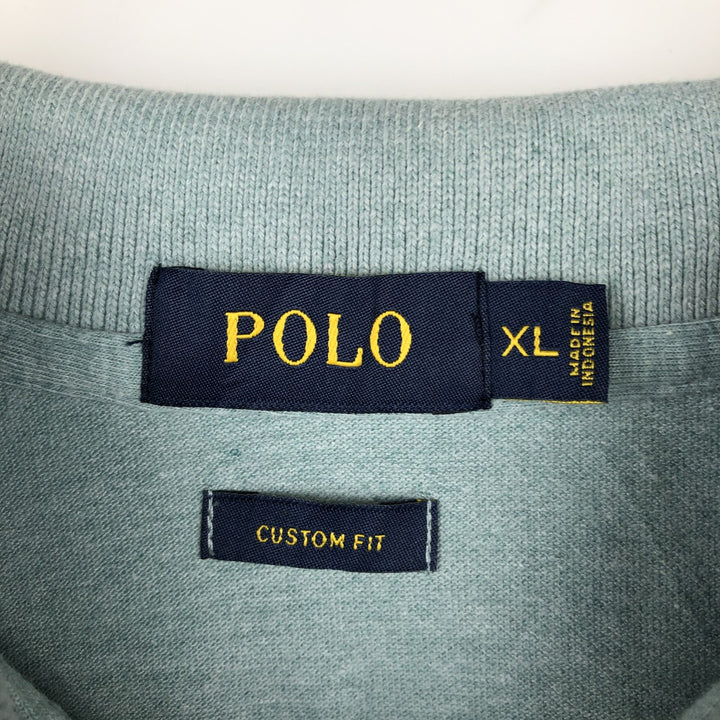 Ralph Lauren CUSTOM FIT short sleeve polo shirt, men's XL size unclear Mint green Vintage Second Hand