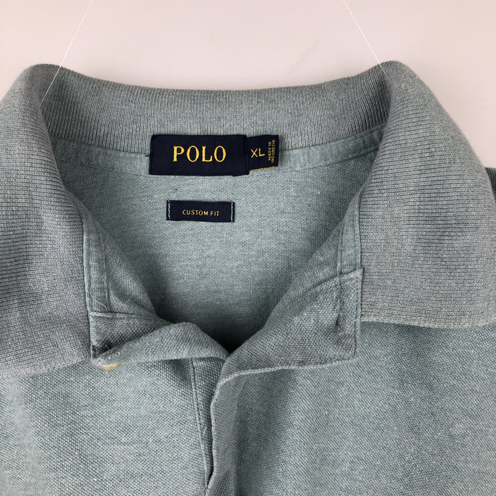 Ralph Lauren CUSTOM FIT short sleeve polo shirt, men's XL size unclear Mint green Vintage Second Hand