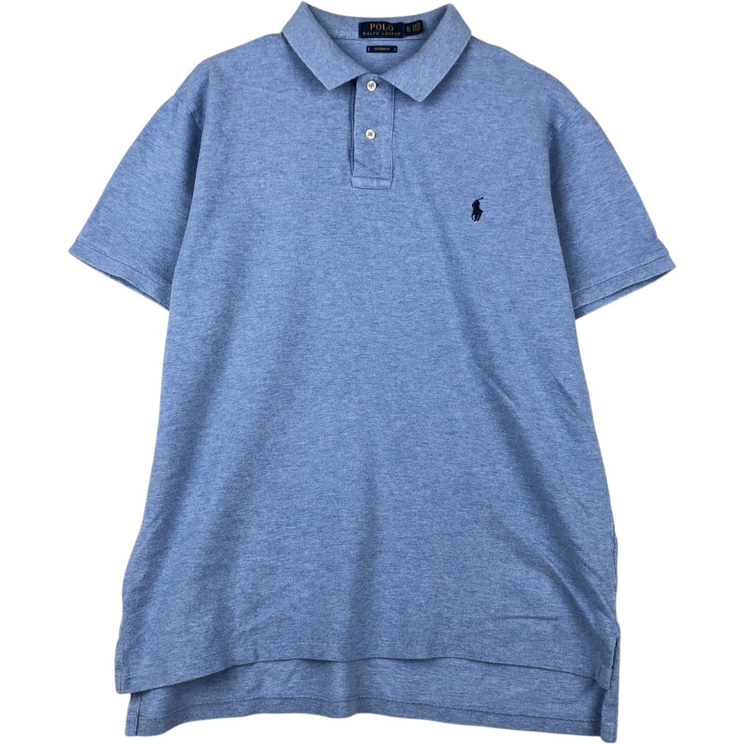 Ralph Lauren POLO RALPH LAUREN CUSTOM FIT short sleeve polo shirt men's XL equivalent cotton Blue type light blue Vintage Second Hand