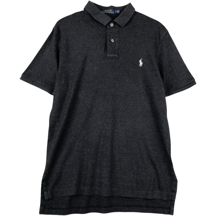 Ralph Lauren POLO RALPH LAUREN short sleeve polo shirt, men's size M cotton black type Vintage Second Hand