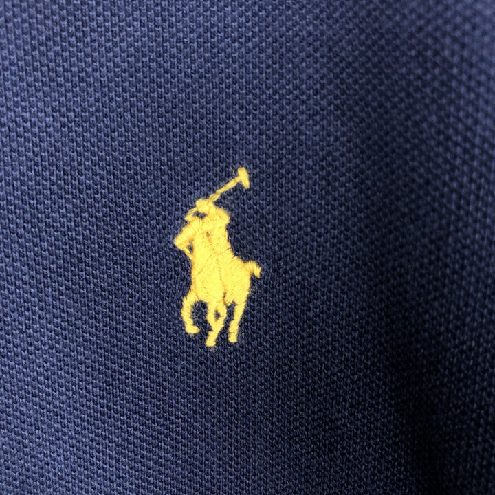 Ralph Lauren POLO RALPH LAUREN CUSTOM SLIM FIT short sleeve polo shirt men's XL equivalent cotton navy blue type Vintage Second Hand