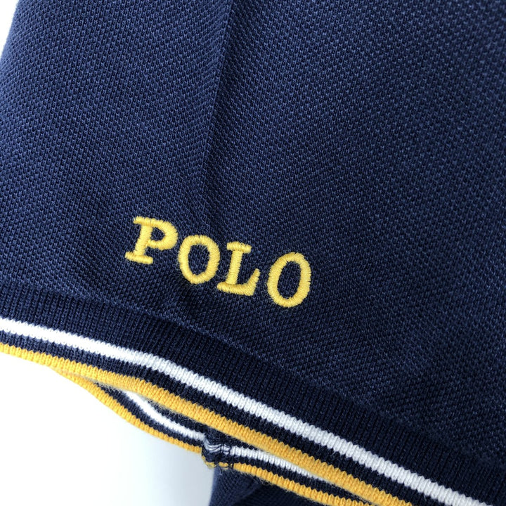 Ralph Lauren POLO RALPH LAUREN CUSTOM SLIM FIT short sleeve polo shirt men's XL equivalent cotton navy blue type Vintage Second Hand