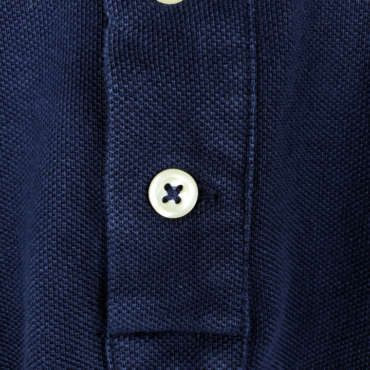 Ralph Lauren POLO RALPH LAUREN CUSTOM SLIM FIT short sleeve polo shirt men's XL equivalent cotton navy blue type Vintage Second Hand