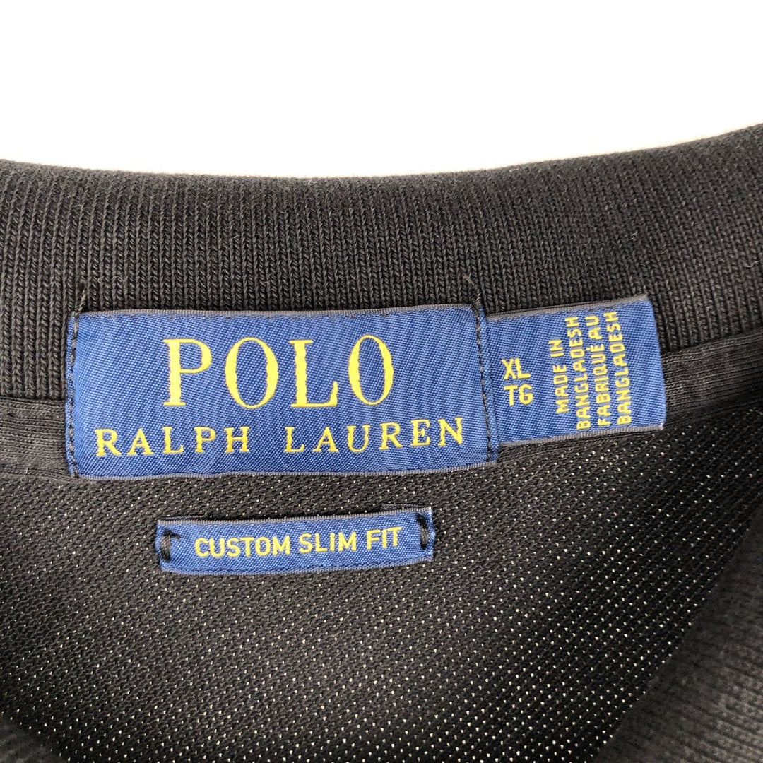 Ralph Lauren POLO RALPH LAUREN CUSTOM SLIM FIT short sleeve polo shirt men's XL equivalent unclear black type Vintage Second Hand