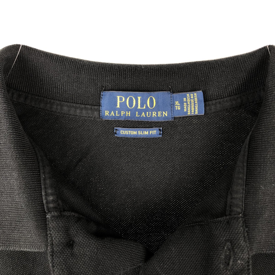 Ralph Lauren POLO RALPH LAUREN CUSTOM SLIM FIT short sleeve polo shirt men's XL equivalent unclear black type Vintage Second Hand