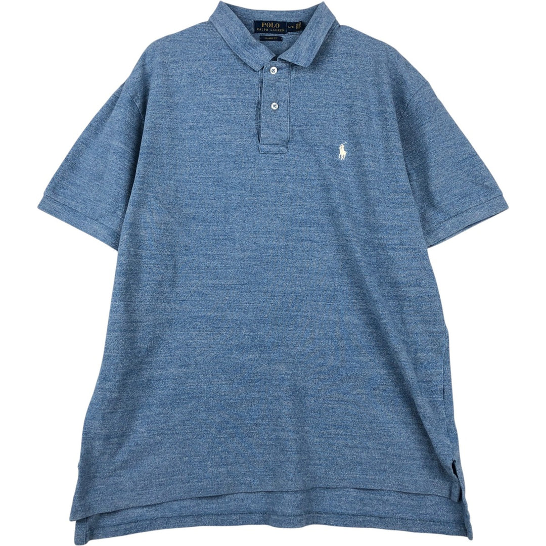 Ralph Lauren POLO RALPH LAUREN CLASSIC FIT short sleeve polo shirt for men size L unclear Blue type light blue Vintage Second Hand