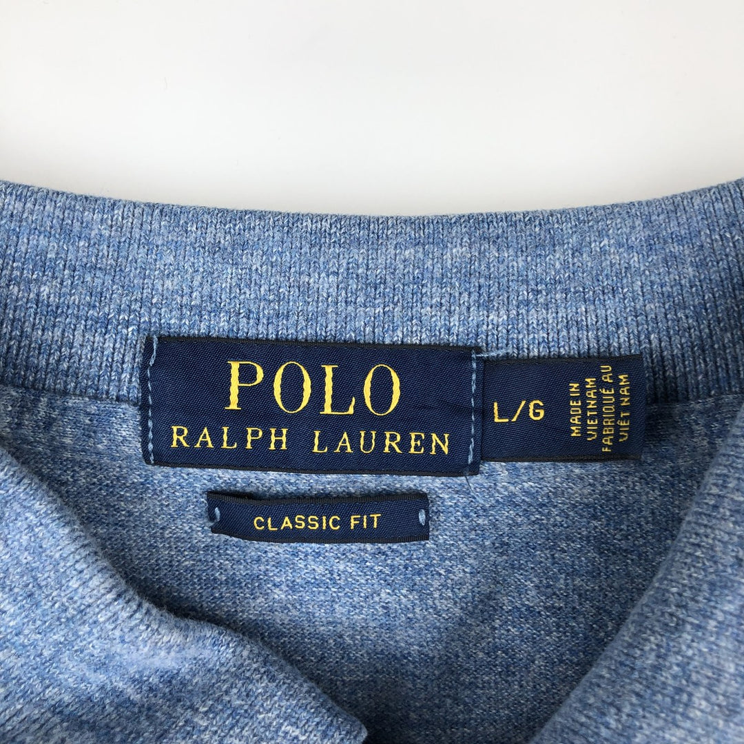 Ralph Lauren POLO RALPH LAUREN CLASSIC FIT short sleeve polo shirt for men size L unclear Blue type light blue Vintage Second Hand