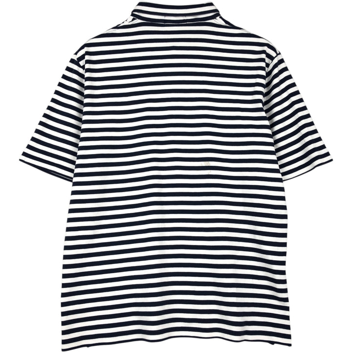 Ralph Lauren POLO RALPH LAUREN CLASSIC FIT short sleeve striped polo shirt men's size L cotton white type Vintage Second Hand