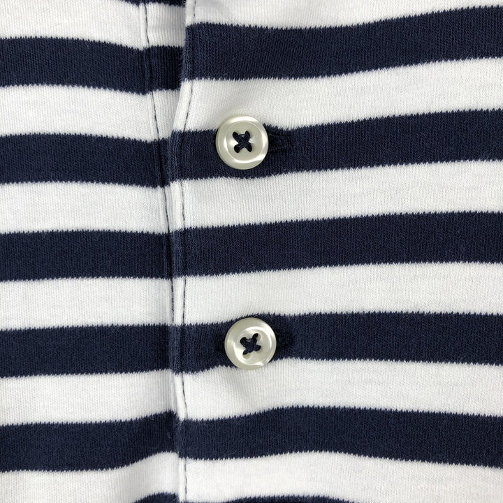 Ralph Lauren POLO RALPH LAUREN CLASSIC FIT short sleeve striped polo shirt men's size L cotton white type Vintage Second Hand
