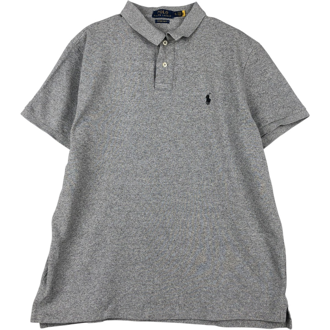 Ralph Lauren POLO RALPH LAUREN CUSTOM SLIM FIT short sleeve polo shirt men's XL equivalent unclear gray type Vintage Second Hand