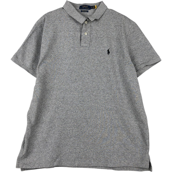Ralph Lauren POLO RALPH LAUREN CUSTOM SLIM FIT short sleeve polo shirt men's XL equivalent unclear gray type Vintage Second Hand