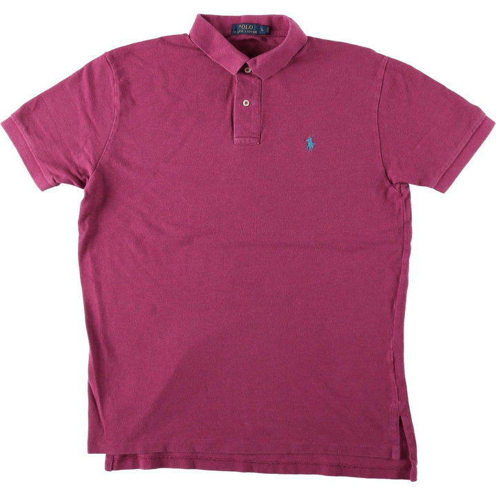 Ralph Lauren POLO RALPH LAUREN short sleeve polo shirt men's size L cotton Red type red-purple Vintage Second Hand